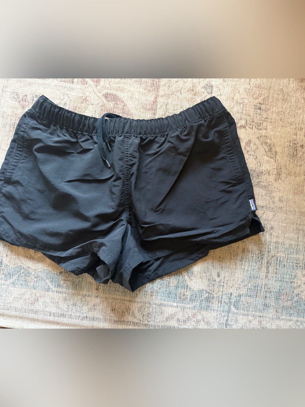 Patagonia Women's Black Athletic Shorts with Drawstring